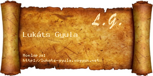 Lukáts Gyula névjegykártya